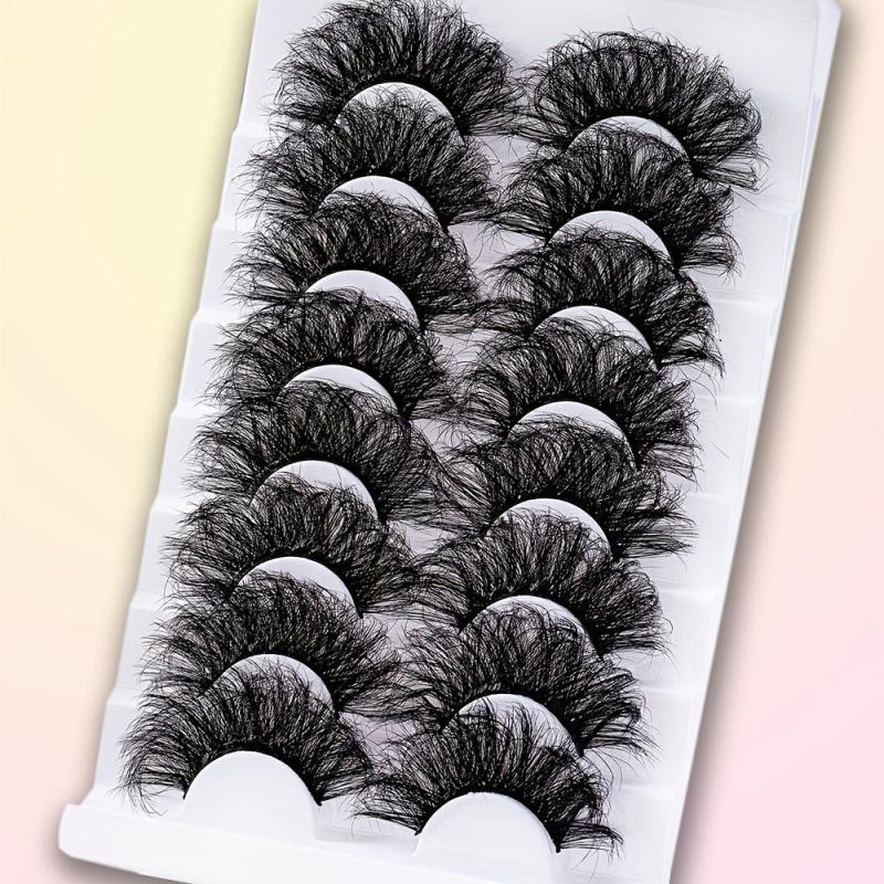 8 Pairs Dramatic 8D Cat Eye Fluffy Faux Mink Lashes