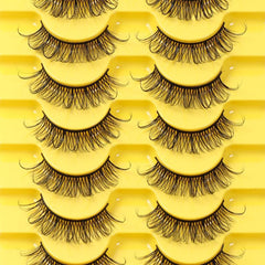 10 Pairs Natural Synthetic Fiber False Eyelashes