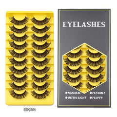 10 Pairs Natural Synthetic Fiber False Eyelashes