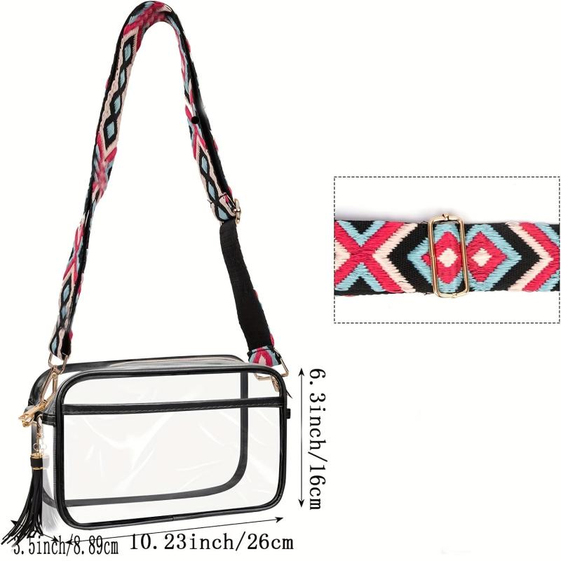 Stylish Clear Makeup Bag with Wide Shoulder Strap for Travel