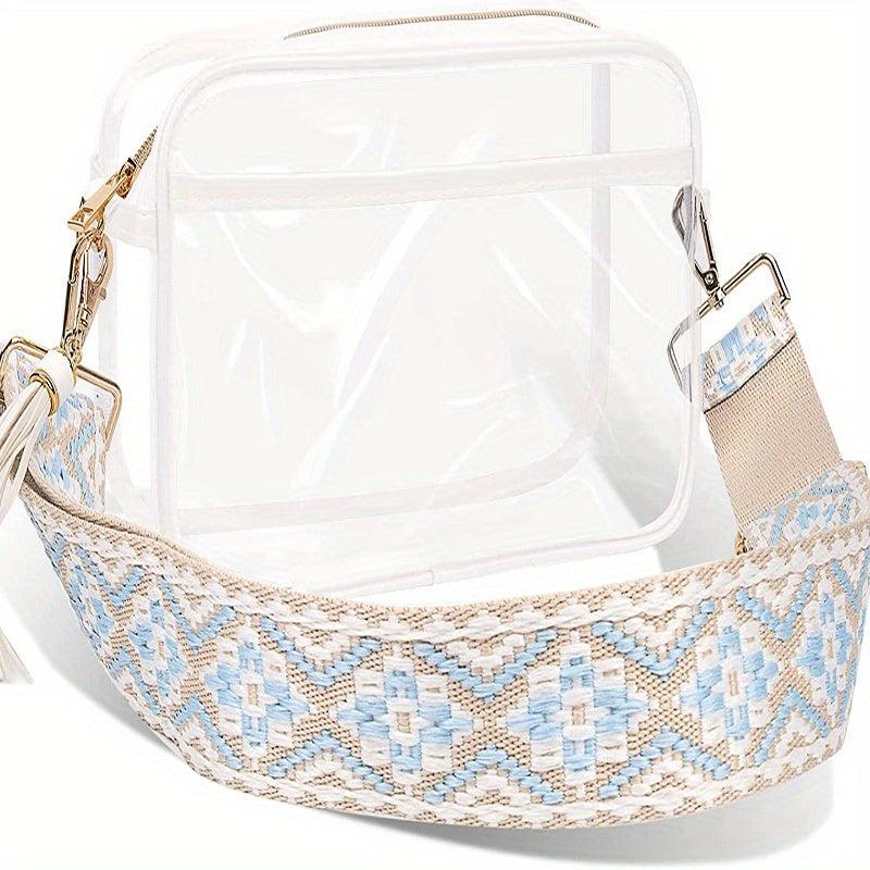 Stylish Clear Makeup Bag with Wide Shoulder Strap for Travel