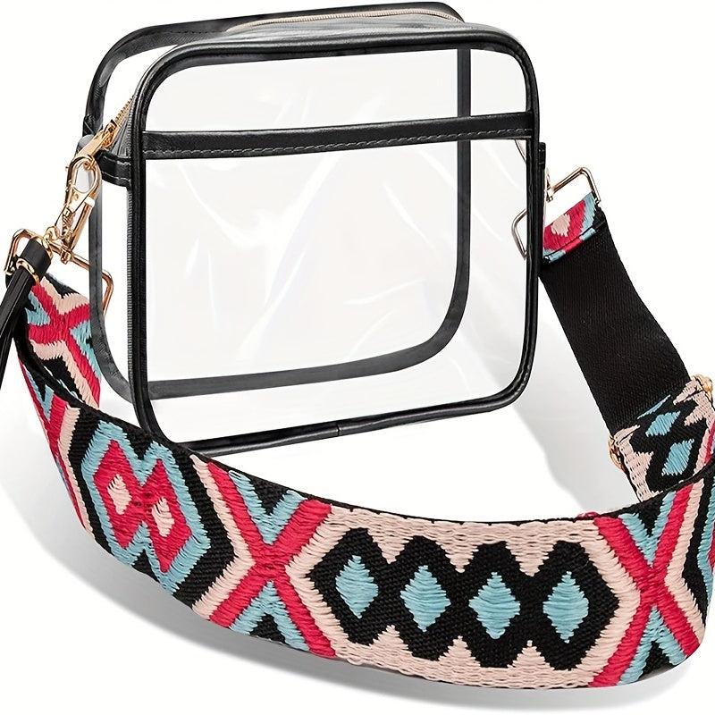 Stylish Clear Makeup Bag with Wide Shoulder Strap for Travel