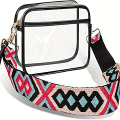 Stylish Clear Makeup Bag with Wide Shoulder Strap for Travel
