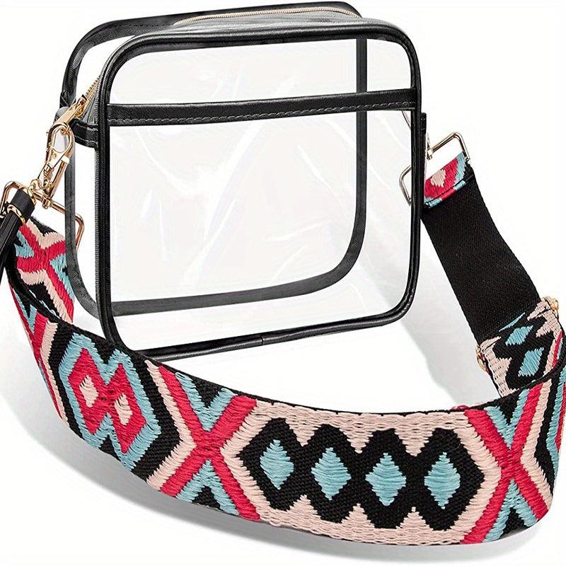 Stylish Clear Makeup Bag with Wide Shoulder Strap for Travel
