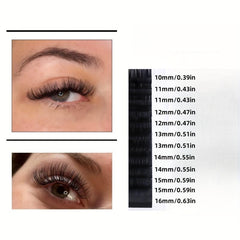 10-16mm D Curling Silk Eyelash Extension Individual Lash 0.07 D Mix
