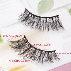 5 Pairs Faux Mink 5D Wispy False Eyelashes for Cat Eye Look