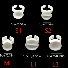 100pcs Makeup Glue Rings Nail Art Tattoo Glue Rings Eyelash Extension Rings