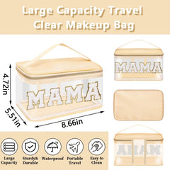 Chenille Letter Clear Makeup Bag with Handle