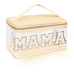Chenille Letter Clear Makeup Bag with Handle