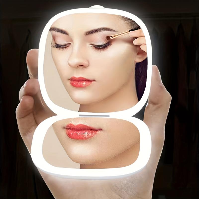 LED Travel Makeup Mirror 1X 5X Magnification Compact Lighted Mirror