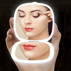 LED Travel Makeup Mirror 1X 5X Magnification Compact Lighted Mirror