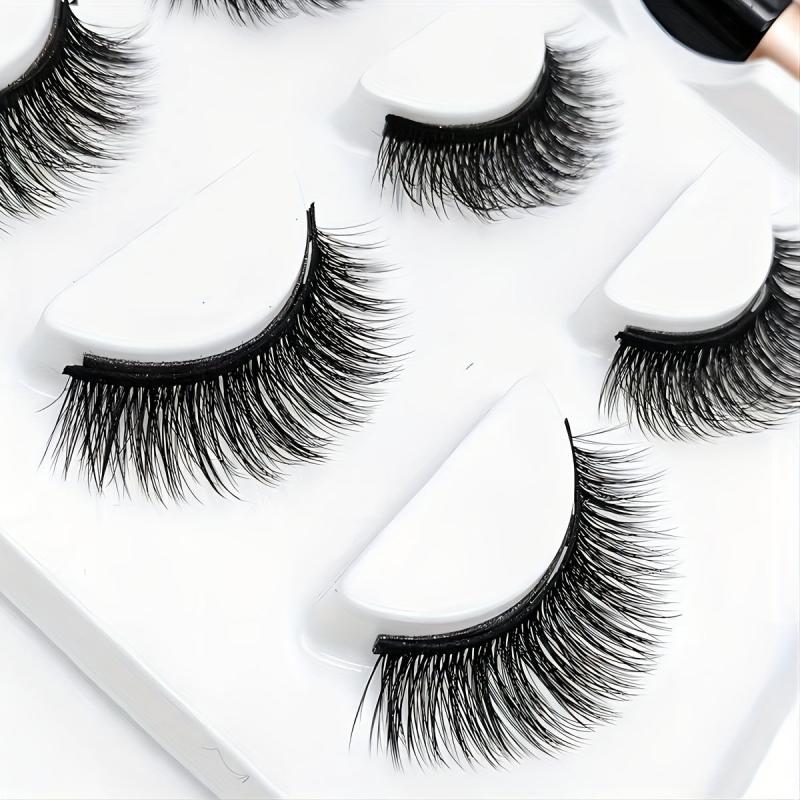 3 Pairs Magnetic False Eyelashes Set with Eyeliner and Tweezers
