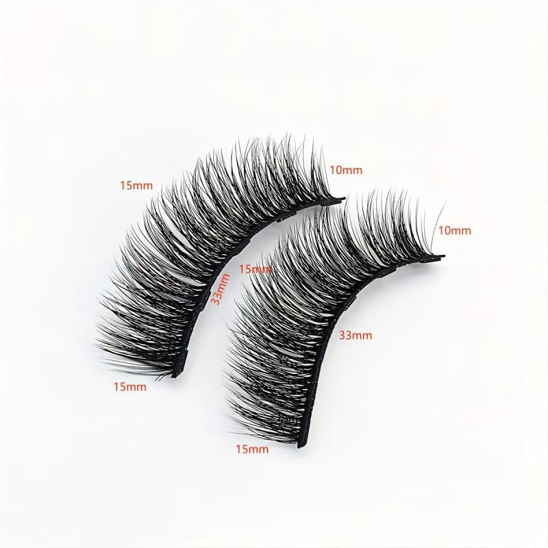 3 Pairs Magnetic False Eyelashes Set with Eyeliner and Tweezers