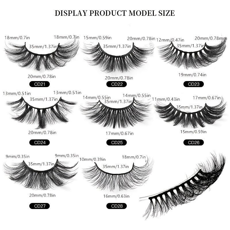 Voluminous 8D Faux Mink Eyelashes Natural Soft and Fluffy Extensions