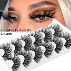 Voluminous 8D Faux Mink Eyelashes Natural Soft and Fluffy Extensions