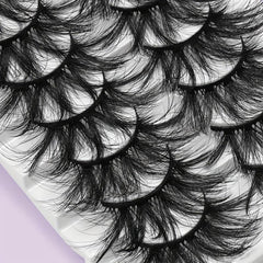 10 Pairs Fluffy Natural False Eyelashes Set with Tools