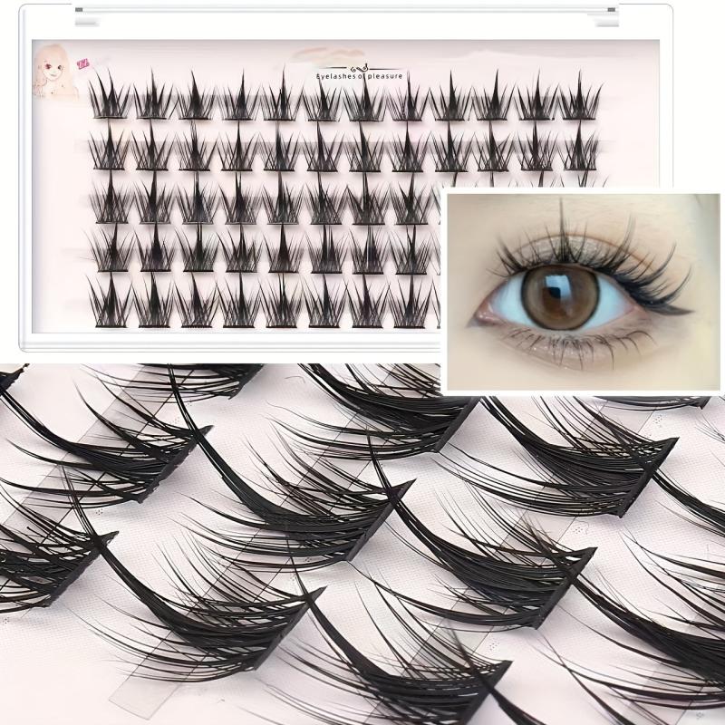 100 Clusters False Eyelashes Segmented Curling Natural