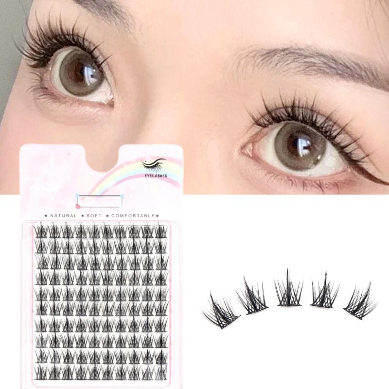 100 Clusters False Eyelashes Segmented Curling Natural
