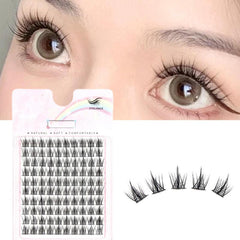 100 Clusters False Eyelashes Segmented Curling Natural