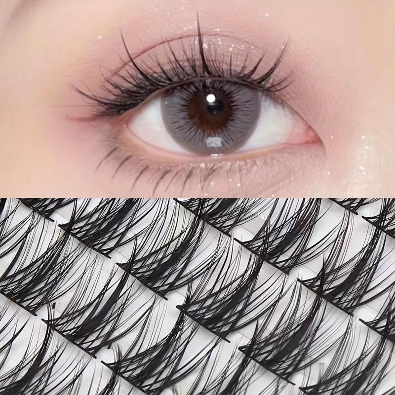 100 Clusters False Eyelashes Segmented Curling Natural