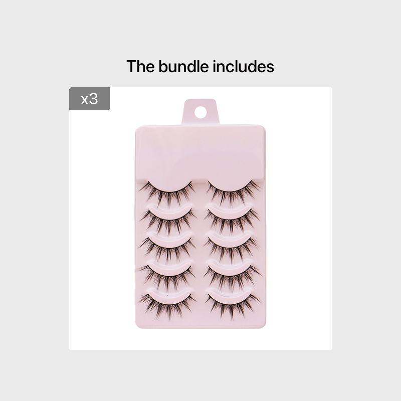 5 Pairs Manga Lashes Cos Dance Eyelashes 3D Natural Faux Mink Extension