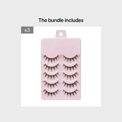 5 Pairs Manga Lashes Cos Dance Eyelashes 3D Natural Faux Mink Extension