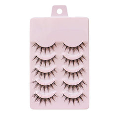 5 Pairs Manga Lashes Cos Dance Eyelashes 3D Natural Faux Mink Extension