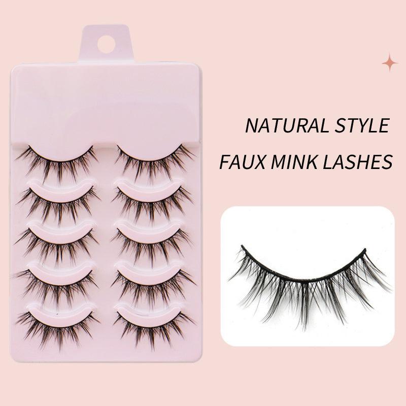 5 Pairs Manga Lashes Cos Dance Eyelashes 3D Natural Faux Mink Extension