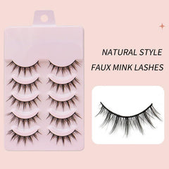 5 Pairs Manga Lashes Cos Dance Eyelashes 3D Natural Faux Mink Extension