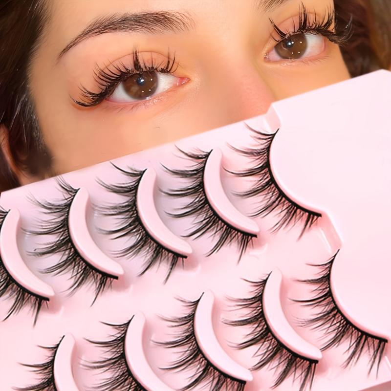5 Pairs Manga Lashes Cos Dance Eyelashes 3D Natural Faux Mink Extension