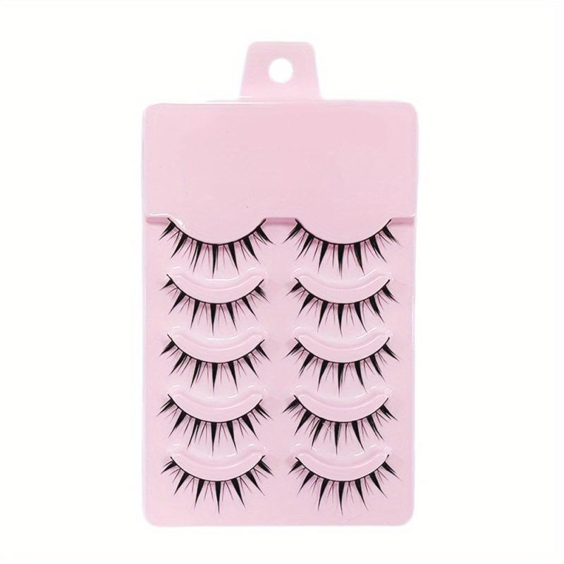 5 Pairs Manga Lashes Cos Dance Eyelashes 3D Natural Faux Mink Extension