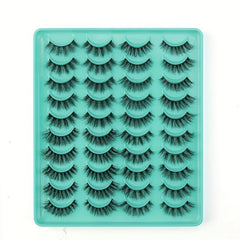 20 Pairs Mixed Pack Natural Thick False Eyelashes 3D Faux Mink Lashes