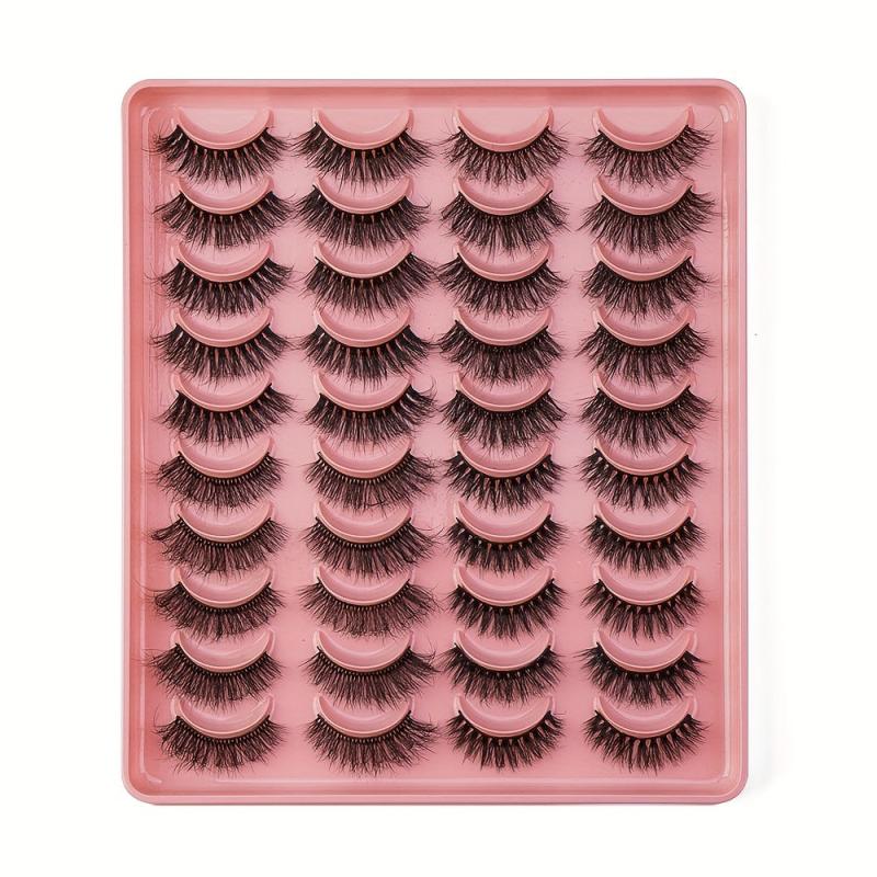 20 Pairs Mixed Pack Natural Thick False Eyelashes 3D Faux Mink Lashes