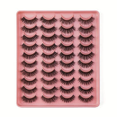 20 Pairs Mixed Pack Natural Thick False Eyelashes 3D Faux Mink Lashes