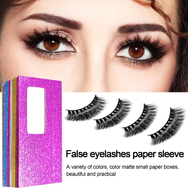 40pcs Glitter Paper Lash Boxes - False Eyelashes Storage Case