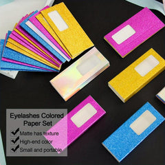 40pcs Glitter Paper Lash Boxes - False Eyelashes Storage Case
