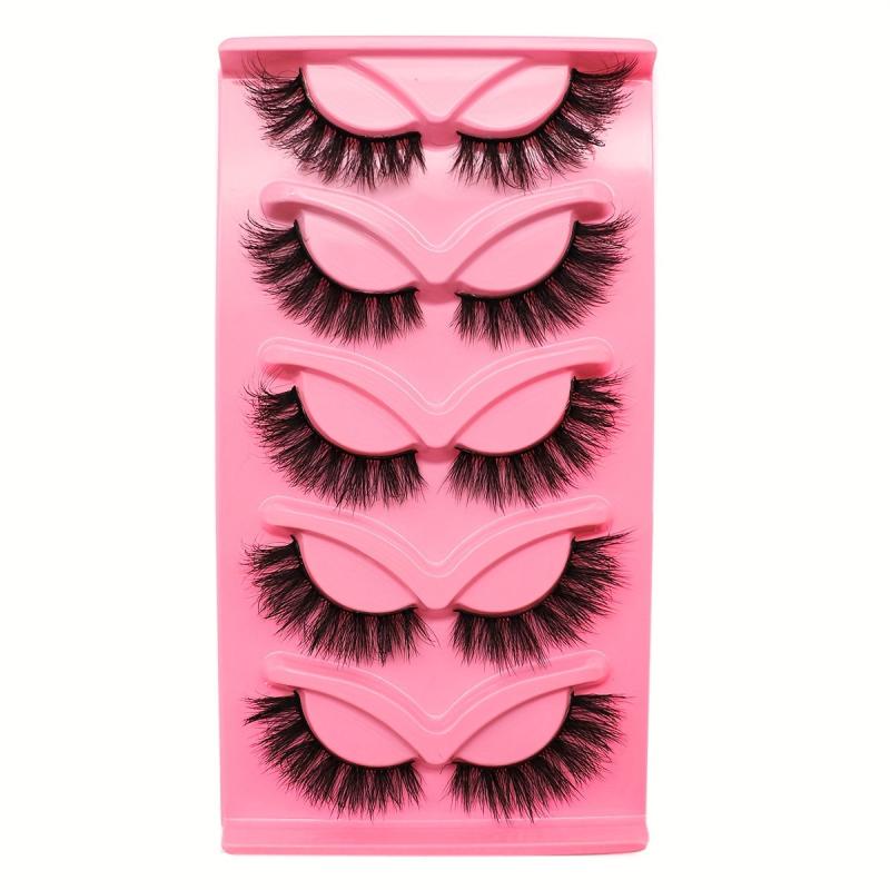 5 Pairs Thick Curling 18mm False Eyelashes Fluffy Wispy Eye Lashes