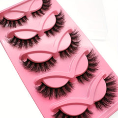 5 Pairs Thick Curling 18mm False Eyelashes Fluffy Wispy Eye Lashes