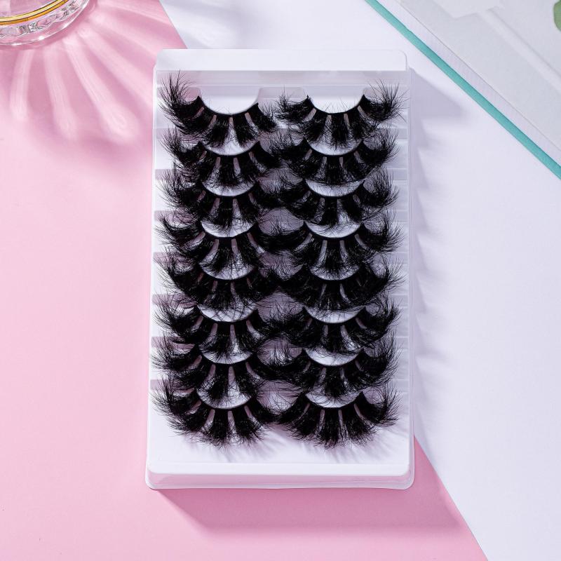 8 Pairs 6D Volumized False Eyelashes for Dramatic Makeup and Stage Performance