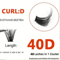 DIY 40D Curl Eyelash Extension Pro Kit 11 14mm 100Pcs Purple Cluster Lashes