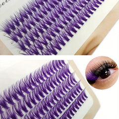 DIY 40D Curl Eyelash Extension Pro Kit 11 14mm 100Pcs Purple Cluster Lashes