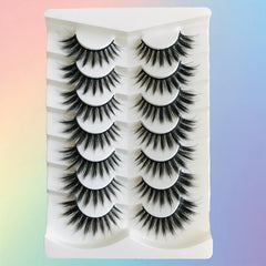 7 Pairs Faux Mink False Eyelashes 3D Fluffy Natural Style Cat Eye Anime