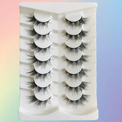 7 Pairs Faux Mink False Eyelashes 3D Fluffy Natural Style Cat Eye Anime