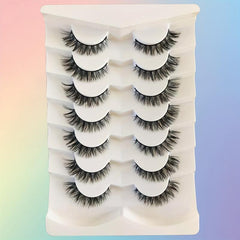 7 Pairs Faux Mink False Eyelashes 3D Fluffy Natural Style Cat Eye Anime
