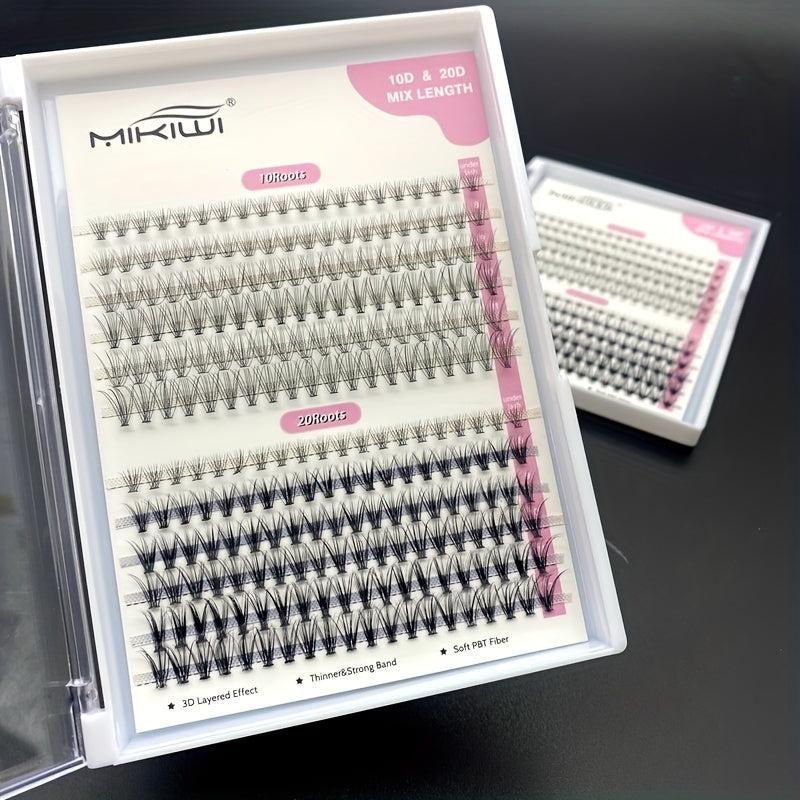 240pcs 10D 20D Cluster Lashes DIY Eyelash Extension C Curl Faux Mink 8-12mm