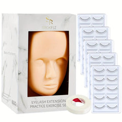 Lash Mannequin Head 25 Pairs Practice Lashes For Eyelash Extensions Training