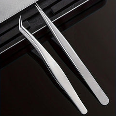 Eyelash Extension Tweezers Straight & Curved Tip Nippers Volume Lash Tools
