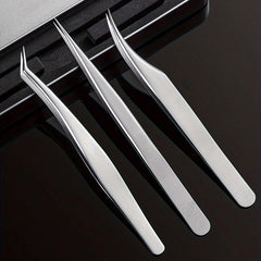 Eyelash Extension Tweezers Straight & Curved Tip Nippers Volume Lash Tools