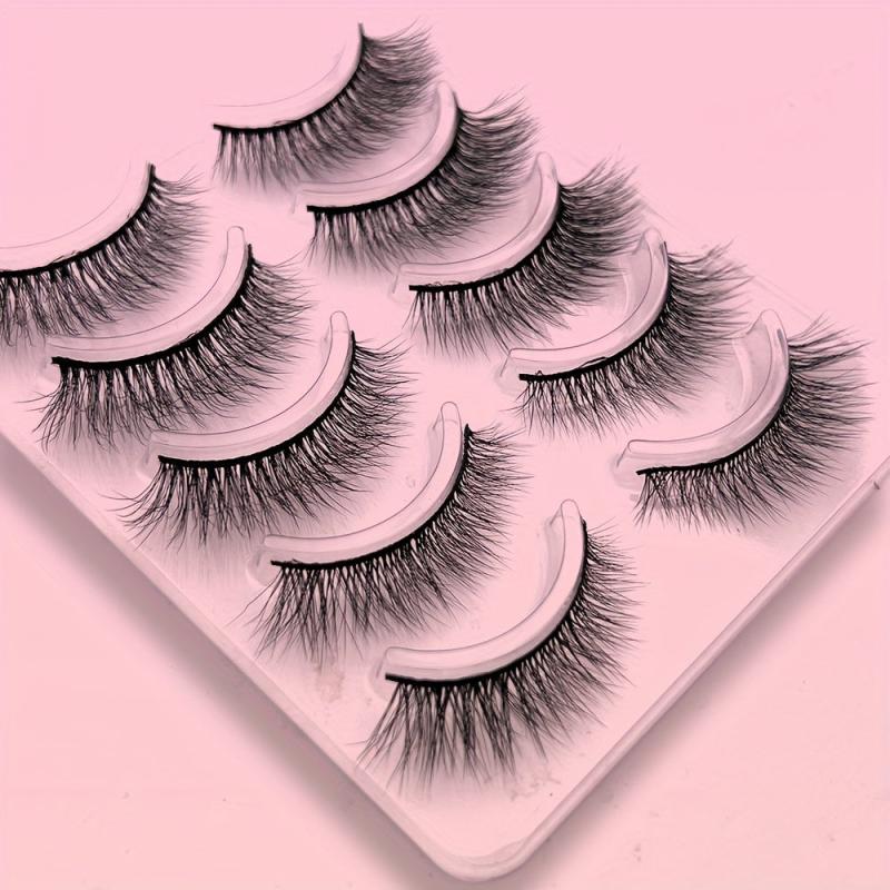5 Pairs 3D Thick Mink Eyelashes Natural Curling Lashes