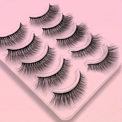 5 Pairs 3D Thick Mink Eyelashes Natural Curling Lashes